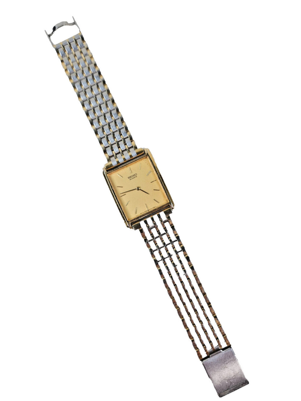 SEIKO Quratz vintage late rectangular tank style dress watch (5Y30-5069)